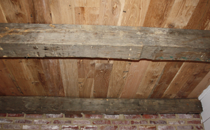 hand hewn reclaimed beams